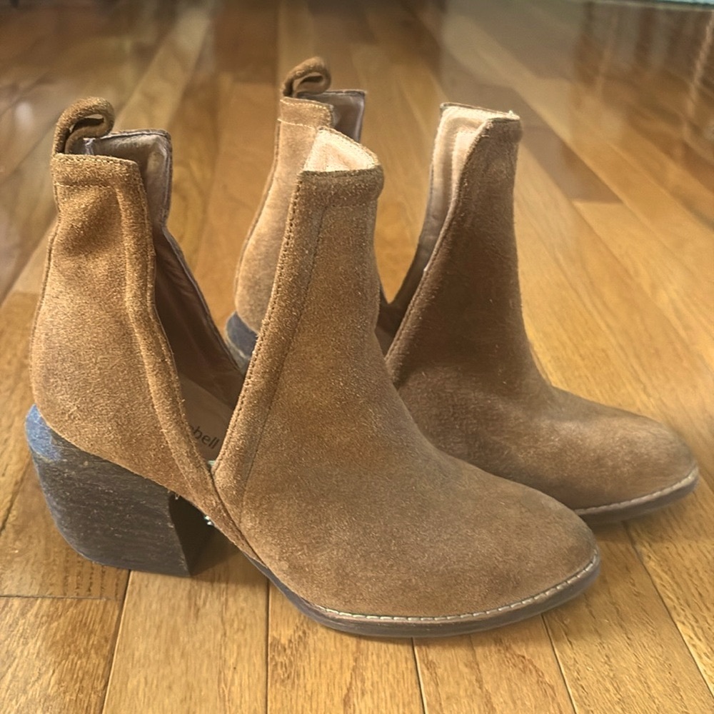 Jeffrey Campbell Orwell Light Brown Suede Ankle Boots
